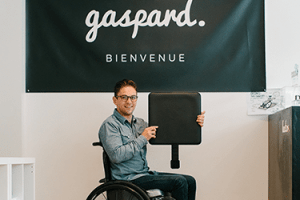 Morgan créateur de gaspard : dispositif anti-escarre sous coussin anti-escarre fauteuil roulant