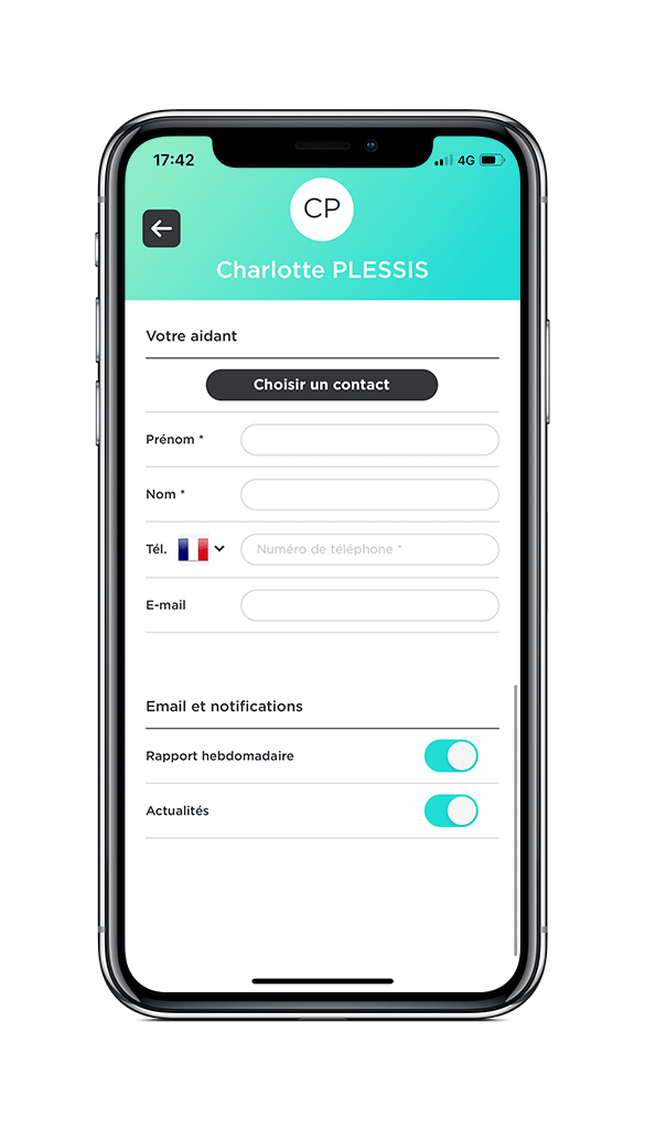 Profil aidant + iPhone
